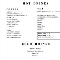 English menu  at Daily Poison in Vilnius