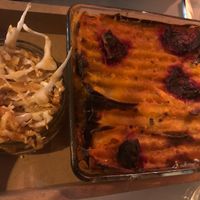 Great vegan Lazania at Shakti in Beer Sheva