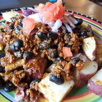 Vegan potato nachos. Soooooo good! at People's Cafe in Berkeley