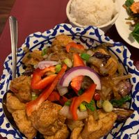 Eggplant and tofu in spicy sauce. Try steamed for healthier option. at Siam Classic in Manassas