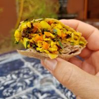 The super delicious tofu burrito! at Nature's Health Food and Cafe in Palm Springs