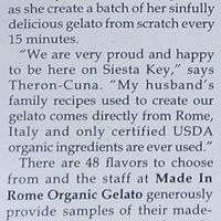  at Made In Rome Organic Gelato in Siesta Key
