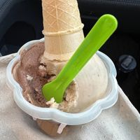 Chocolate and peanut butter  at Made In Rome Organic Gelato in Siesta Key