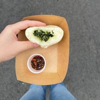 inside veg bun   at House of Bao in San Diego