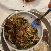 Brussels sprouts and horseradish sauce are BOMB  at Modern Times Far West Lounge in Encinitas