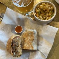 cali burrito, mac and cheese  at Modern Times Far West Lounge in Encinitas