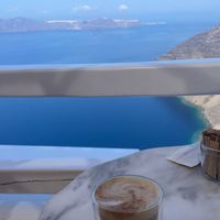 Soya latte  at Galini Cafe in Santorini