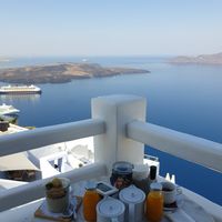 The view at Galini Cafe in Santorini