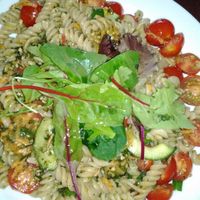 Pasta with cashew cheese Parmesan. at InSpiral Lounge in North West London