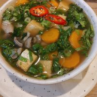 Pho, there are condiments available to add your own seasoning at Saigon in Vilnius