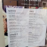 Drinks menu at Sync-Ok in Deventer