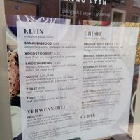 Food menu at Sync-Ok in Deventer