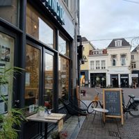 Entrance to the cafe at Sync-Ok in Deventer