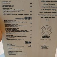 Menu at Sync-Ok in Deventer