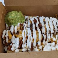 Carne asada fries without pico at Veg'n out in San Diego