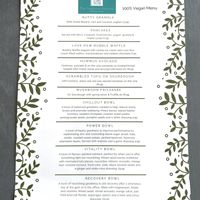 Breakfast menu at The Greenhouse in Horsforth