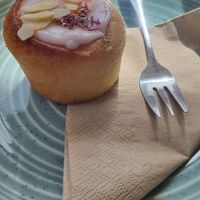 Rhubarb and almond cake at The Greenhouse in Horsforth