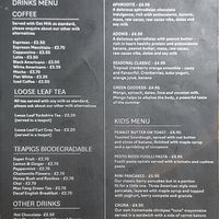 Drinks menu at The Greenhouse in Horsforth