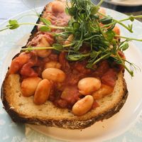 Yummy Smoky Butter Beans on Toast  at The Greenhouse in Horsforth