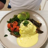 "Egg" benedict! at Sacred Grounds in Exeter