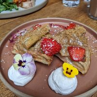 Sweet waffles (child size) at Sacred Grounds in Exeter