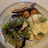 Eggs Benedict at Sacred Grounds in Exeter