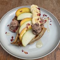 Children's menu waffle at Sacred Grounds in Exeter