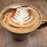 Oat cappucino at Sacred Grounds in Exeter