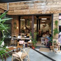 Outside at Sacred Grounds in Exeter