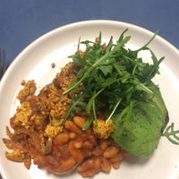 Smokey bean with sourdough  at Sacred Grounds in Exeter