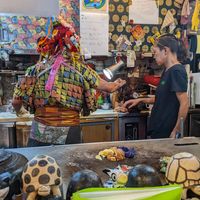 Potato salad being made at Yasai Izakaya Genki in Tokyo