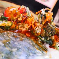 Strawberry okonomiyaki at Yasai Izakaya Genki in Tokyo