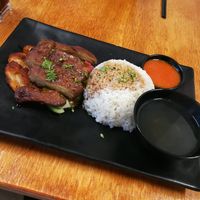 Rice with BBQ Mock Meat at Little Beans Gourmet in Canning Vale