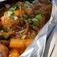 Spicy rice cakes  at Yong's Kal-Bi in Waimea