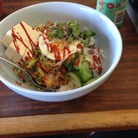 I ruined it with the red sauce. Lol. Still delish! at Yong's Kal-Bi in Waimea