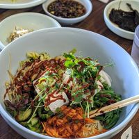 Noodle Bibimbap with Tofu ❤️ at Yong's Kal-Bi in Waimea