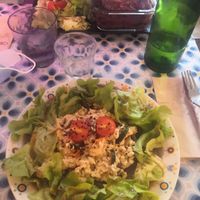 Crêpe au tofu brouille et lasagnes aux aubergines at La Cabane en Ville in Aix-en-provence