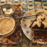 Carrot cake and coffee  at La Cabane en Ville in Aix-en-provence
