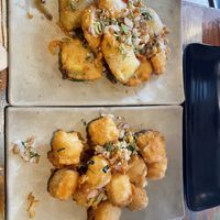 Fried eggplant and salt and pepper tofu   at Phonatic in Adelaide