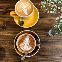 Cappuccino & latte at Bean & Cole in Chester