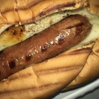 Hot dog with vegan cheese at Sapori in Birkirkara