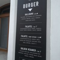 Burger card at The Golden in Ingolstadt
