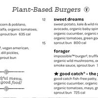 Burger menu  at Bareburger -  W 57th in New York City