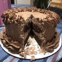 Vegan chocolate birthday cake at Catherine's Cupcakery in Yuma