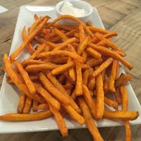 Sweet potato fries (sauce wasn’t vegan) at Nibble in Girona