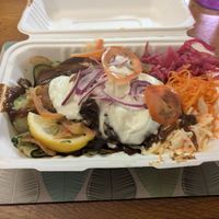Voner Seitan Box with salad base, Korean BBQ sauce, vegan mayo, and no coriander. at I Am Doner in Harrogate