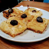 pissaladière aux oignons/ onion quiche tart at Lotus & Cactus in Paris