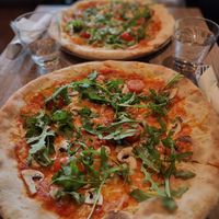 Vegan pizza at Café Cathedral in Oslo