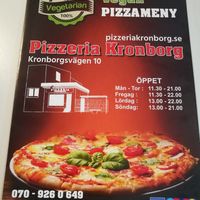 Menu at Pizzeria Kronborg in Malmo