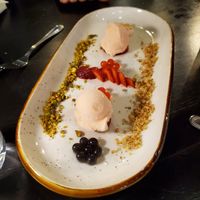 Peach sorbet at Hamir's Indian Fusion in York